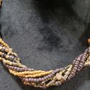 Coldwater Creek  Women's Gold & Brown Multilayer Round Twisted Beaded Necklace Photo 3