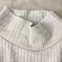 ZARA Ribbed Mock Neck Gray Long Sleeve Photo 3