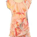 Liz Lange  MATERNITY Women's Pink Orange Watercolor Floral Ruched Tee Size XS Photo 1