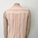 Faherty [] Isha Dress Sepia Neutral Striped Pintuck Mini Shift Dress Pockets XL Photo 4