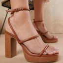 Brown Platform Sandal Heels Size 6.5 Photo 5