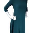 Eileen Fisher  Size XS Fit and Flare Dress Teal Jersey Knit Stretch 3/4 Sleeve Photo 10