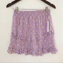 Abound  Tiered Ruffle Lightweight Mini Skirt Size Medium NEW Purple/Yellow Photo 0