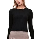 Babaton Aritzia |  Nathaniel Black Ribbed Cropped Wool Blend Sweater Size Small Photo 12