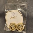 Superstar Accessories Zirconia Snake Print Stud Earrings Brown, Black, & Tan NWT Photo 3