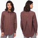 Lululemon  Women's Full Day Ahead Shirt Antique Bark Flannel Button Up Sz 8 Photo 1