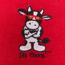 Jerzees Vintage 90s  Red Cow Embroidered It’s Cool Crewneck Sweater Sweatshirt Photo 2