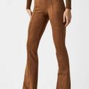 Spanx Faux Suede Flare Pant Rich Caramel High-Rise Waist Shapewear Stretchy Tall Photo 0