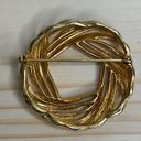 Twisted Gold Tone Round  Rope Knot Brooch Photo 2
