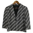 Doncaster  Black White Gray Striped Blazer 4 Photo 0