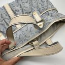 
Celine Blue/White Monogram Canvas and Leather Satchel Photo 12