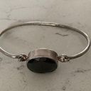 Onyx Vintage Haribou black  sterling bangle bracelet 925 Scandinavian Danish MCM Photo 0