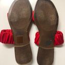 Barney’s New York Red Satin Double-band Sandals Photo 5