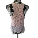 EXPRESS  Peek A Boo Macrame Tank Top Racerback Lace Floral Photo 1