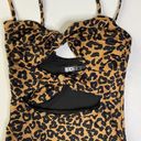 Beach Riot  Mia One Piece Swimsuit Brown Leopard Knot Ties Cutout NWOT Xsmall Photo 3