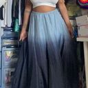 Karen Kane 100% Silk Blue Ombré Maxi Skirt | Girly Trendy Preppy Beautiful Photo 0