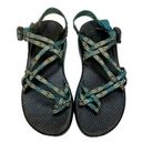 Chacos Chaco ZX/2 Sport Turquoise Green Black Hiking Sandals Thin Toe Strap Women's 10 Photo 0