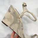 Anthropologie NEW  Camo Suede Barely There Minimalist Midi Wedge Sandal Heels 10 Photo 7