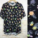 Modcloth  Zodiac Top Women Plus 2X Black Winning Them Over Short Sleeve Pin-Tucks Photo 1