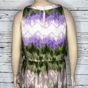 Dress Barn  Woman Size 16 Purple & Green Chevron Stripe High-Neckline Maxi Dress Photo 6