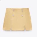 ZARA  tweed skort in yellow with crystal embellished buttons Photo 1