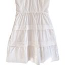 Shoshanna  Collared Tiered Sleeveless Button Shirt Dress Fit and Flare White 4 Photo 7