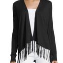 Michael Kors  Fringe Cardigan Black XS Open Front Photo 0