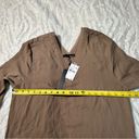 Ro & De  Size L Women's Taupe Long Sleeve V Neck Top Photo 7