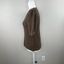 Michael Stars  Astrid Dolma Pullover Open Knit Short Sleeve Sweater Brown Small Photo 5