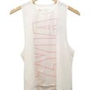 Zyia NWT  Hot Pink Ivory Blush Spell-Out Athlete Tank Muscle Top Women's Sz Small Photo 0