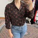 Something Navy Utility Blouse in Brown Floral Photo 0