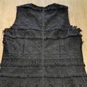 J. McLaughlin  Embroidered Tassel Fringe Overlay Shift‎ Dress Black Size 0 EUC Photo 4