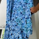 Carmen Marc Valvo Luxe by  blue roses fit and flare dress  with pockets size 16P Photo 7