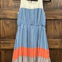 Blu Pepper Blue Pepper Dress Women’s Small Pleated Blue Orange Sleeveless Photo 0