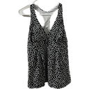 Lands'End Women's  Tankini, Black Scattered Dot Size 8 Photo 3