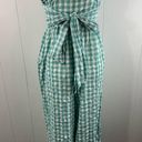 Nordstrom  NWT gingham checkered jumpsuit with tie back in Green wasabi. Size S. Photo 5