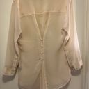 Ark & Co. Cream Blouse with Oversized Pocket and Button Corseted Back - Size Large Photo 1