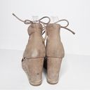 Frye  Roberta Ghillie Wedge Size 6 Women’s Tan Leather Photo 4