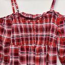 Torrid NWT  Rust Plaid Babydoll Crinkle‎ Gauze Smocked Cold Shoulder Top Size 2X Photo 6