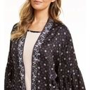 Vera Bradley  Sofie Kimono Wrap Robe Holland S/M black floral bell sleeve new. Photo 2