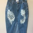 One Teaspoon  High Waist Distressed Denim Skirt Photo 1