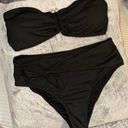 Zaful Black High Waisted Bandeau Bikini Size large Photo 0