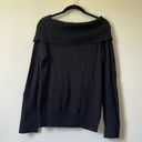 BCBGMAXAZRIA  Black Knit Cowl Neck Ribbed Collar Classic Sweater size Large Photo 0