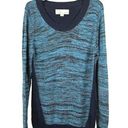 Vintage Havana  Womens Size L Marled Knit Tunic Sweater Long Sleeve Teal Blue Photo 0