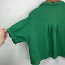 ZARA  Linen Front Button Closure Green Cropped size Medium Photo 9