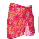 Beach Riot Revolve  Melanie Sarong Cover Up Hot Pink Floral One Size Photo 2