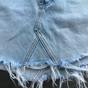 AGOLDE Distressed Denim Quinn High Rise Jean Mini Skirt in Vega Blue - Size 25 Photo 8