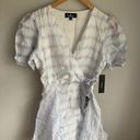 Lulus  White Plaid Organza Side-Tie Skater Dress Photo 0