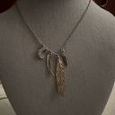 American Eagle Vintage  Long chain with silver feather, crystal moon, and horn Photo 0