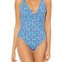 Bleu Rod Beattie  One Piece St. Tropez Swimsuit Halter Criss Cross Back Blue 10 Photo 0